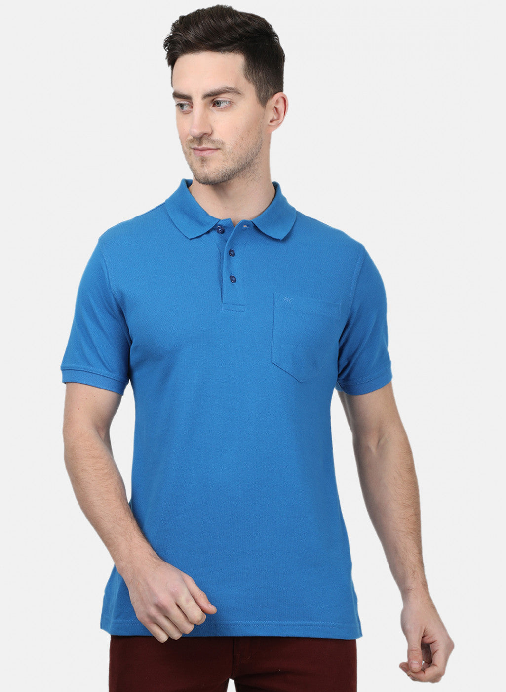 Mens Blue Plain T-Shirts