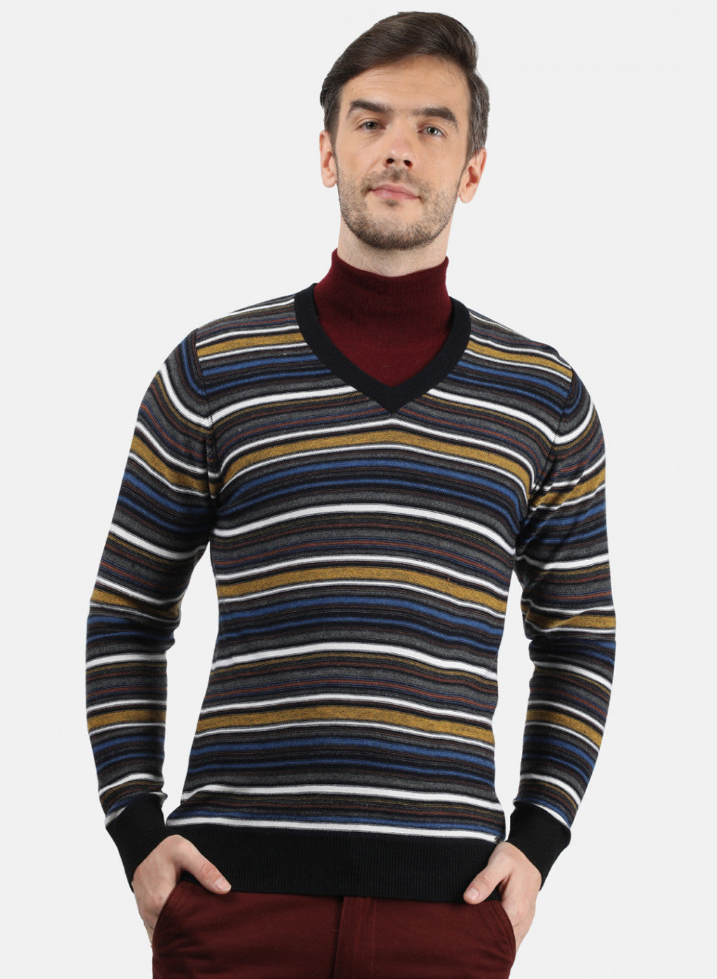 Men Multicolor Solid Pullover