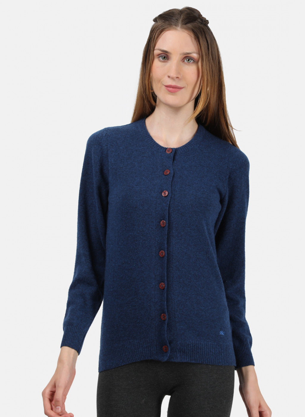 Women Blue Solid Cardigan