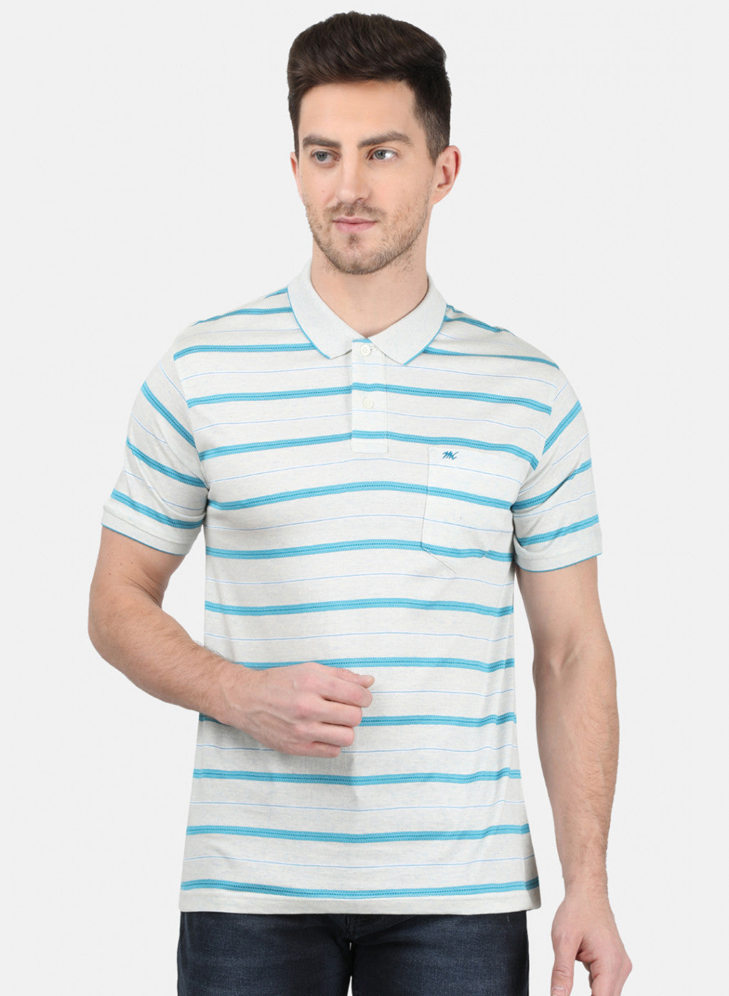 Mens Grey Stripe T-Shirt