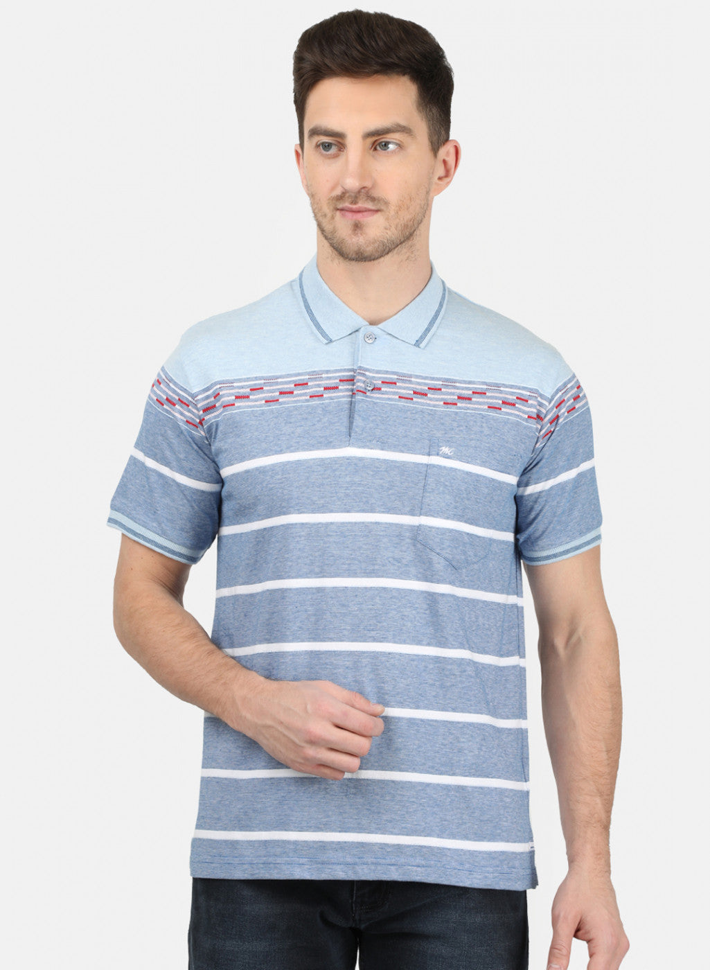 Mens Sky Blue Stripe T-Shirt