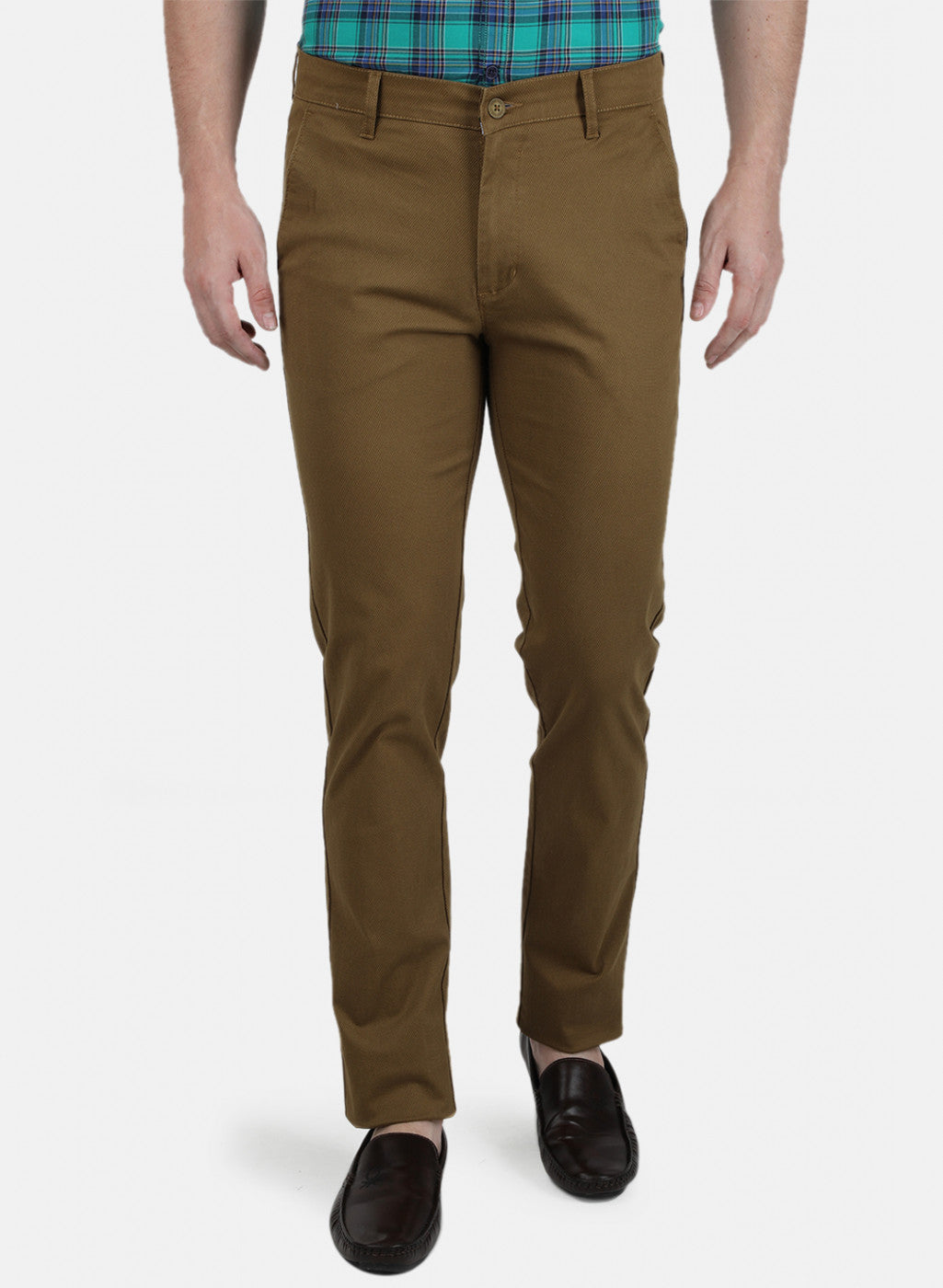 Mens Olive Printed Trousers