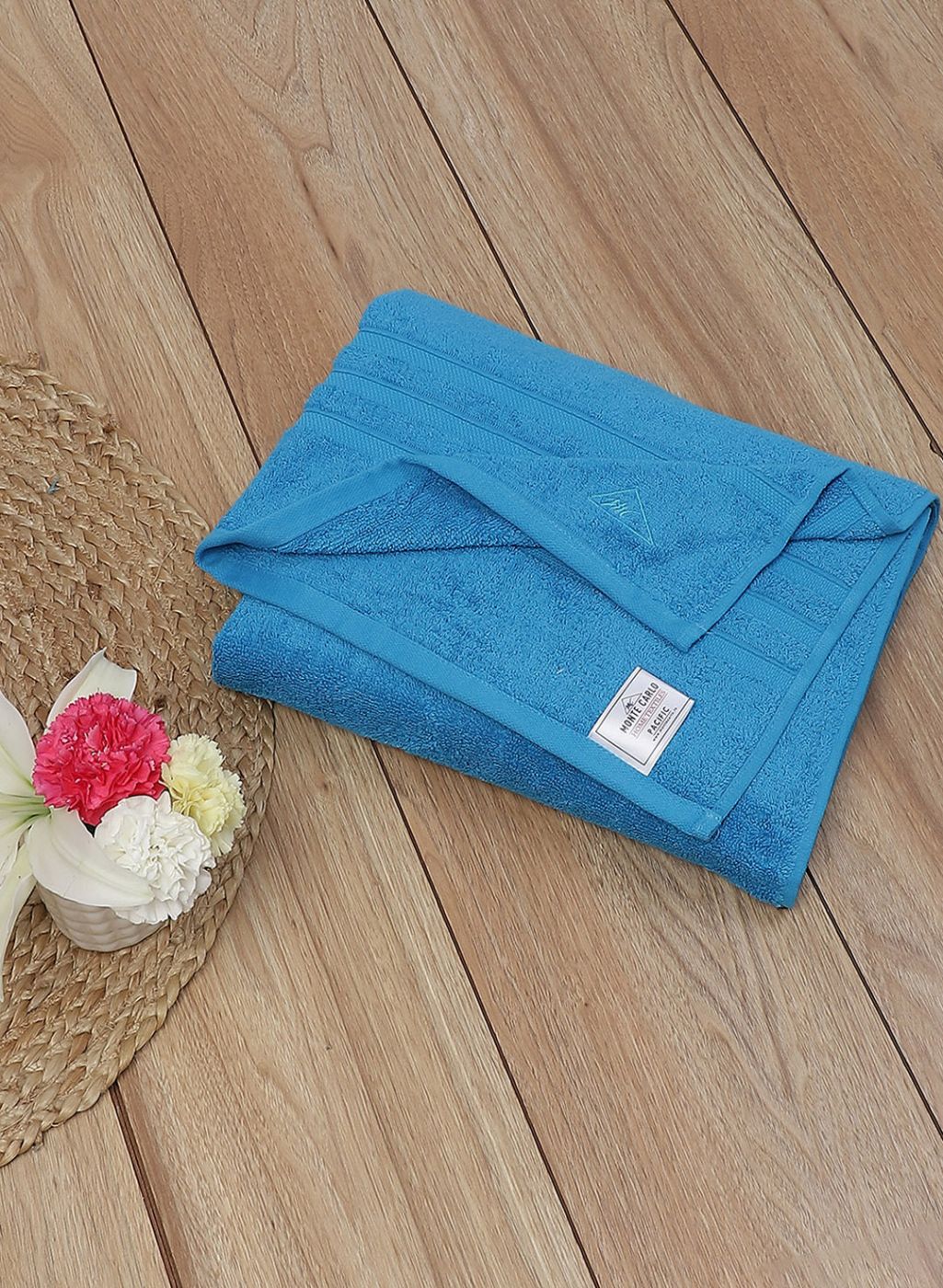 Blue Cotton 525 GSM Bath Towel