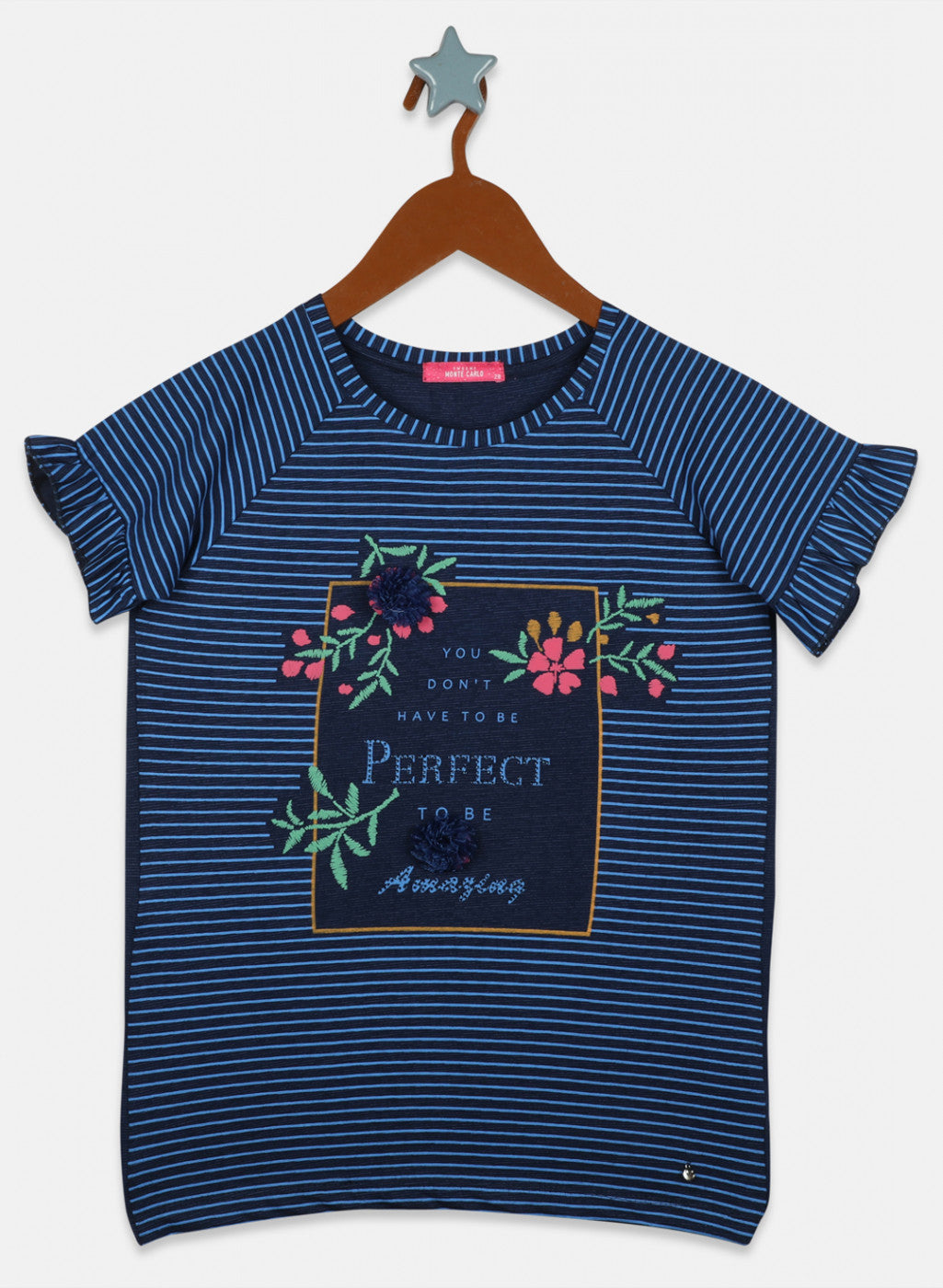 Girls Bluish Purple Printed Top