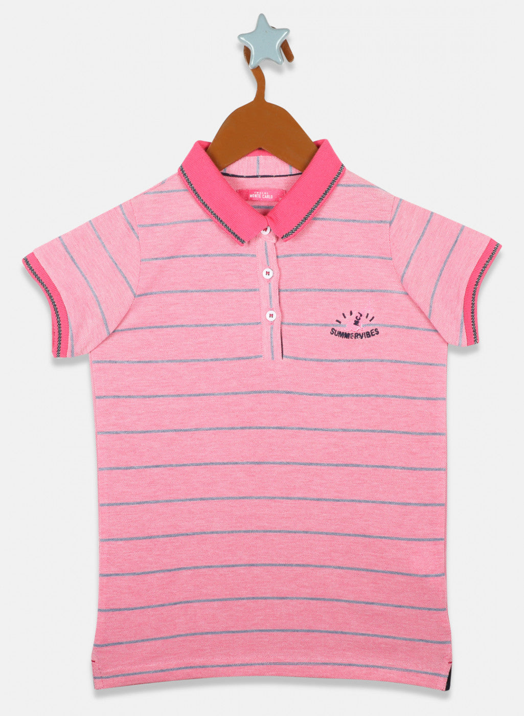 Girls Dark Pink Stripe T-Shirts