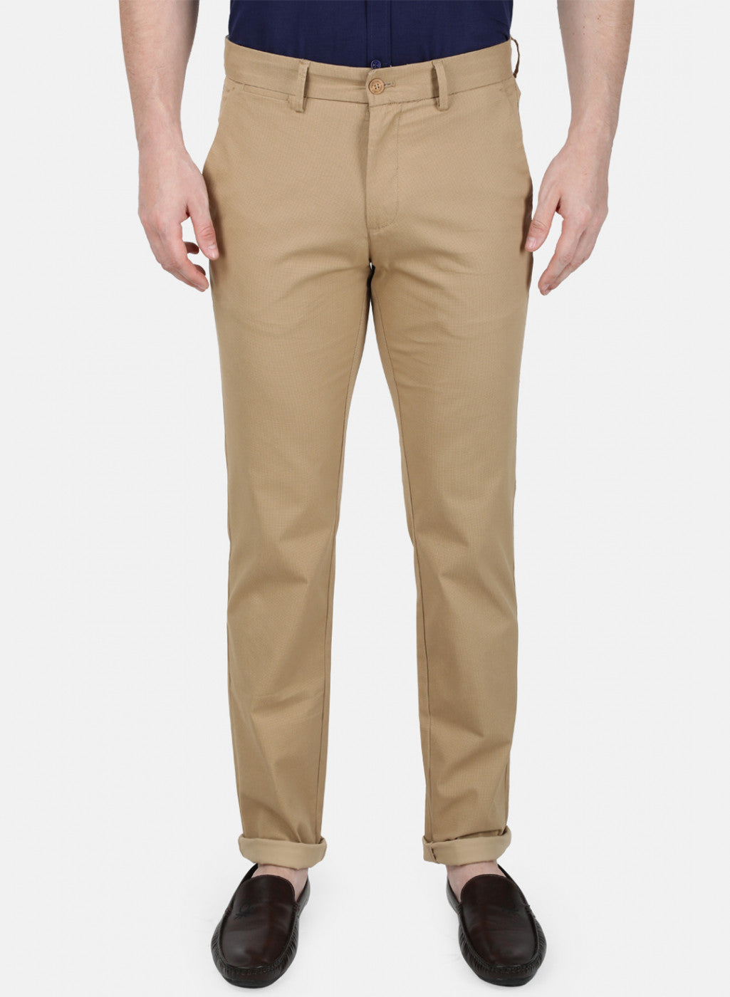 Mens Khaki Slim Trouser