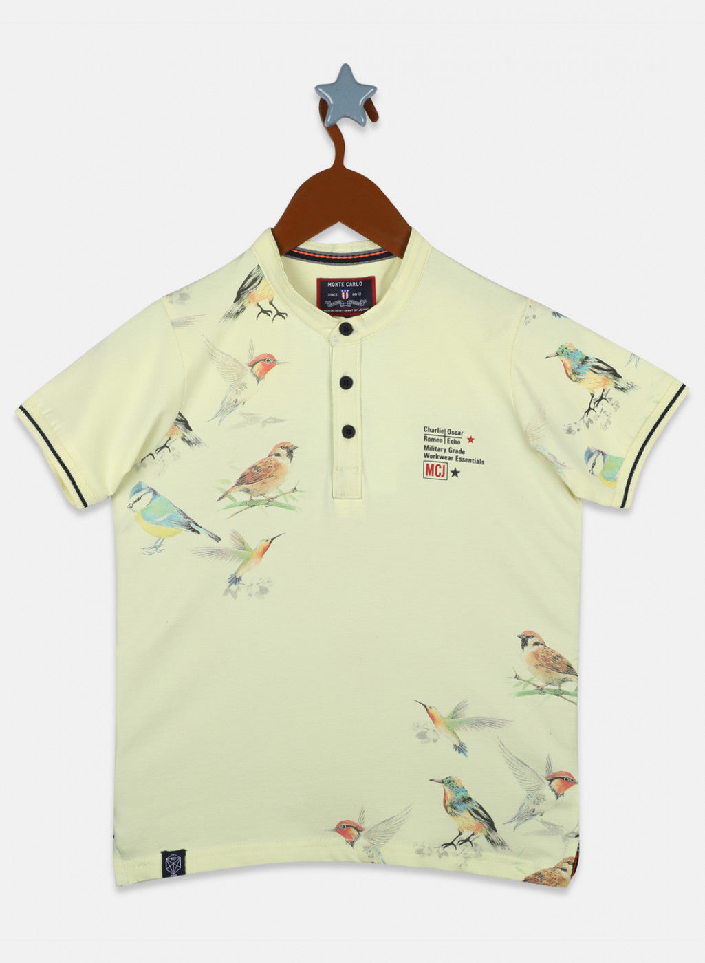 Boys Yellow Printed T-Shirt