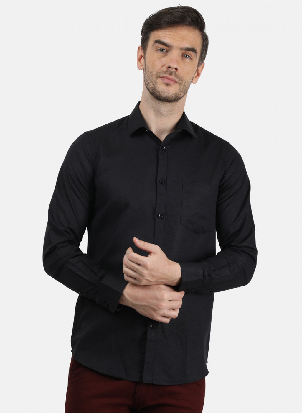 Men Black Solid Shirt