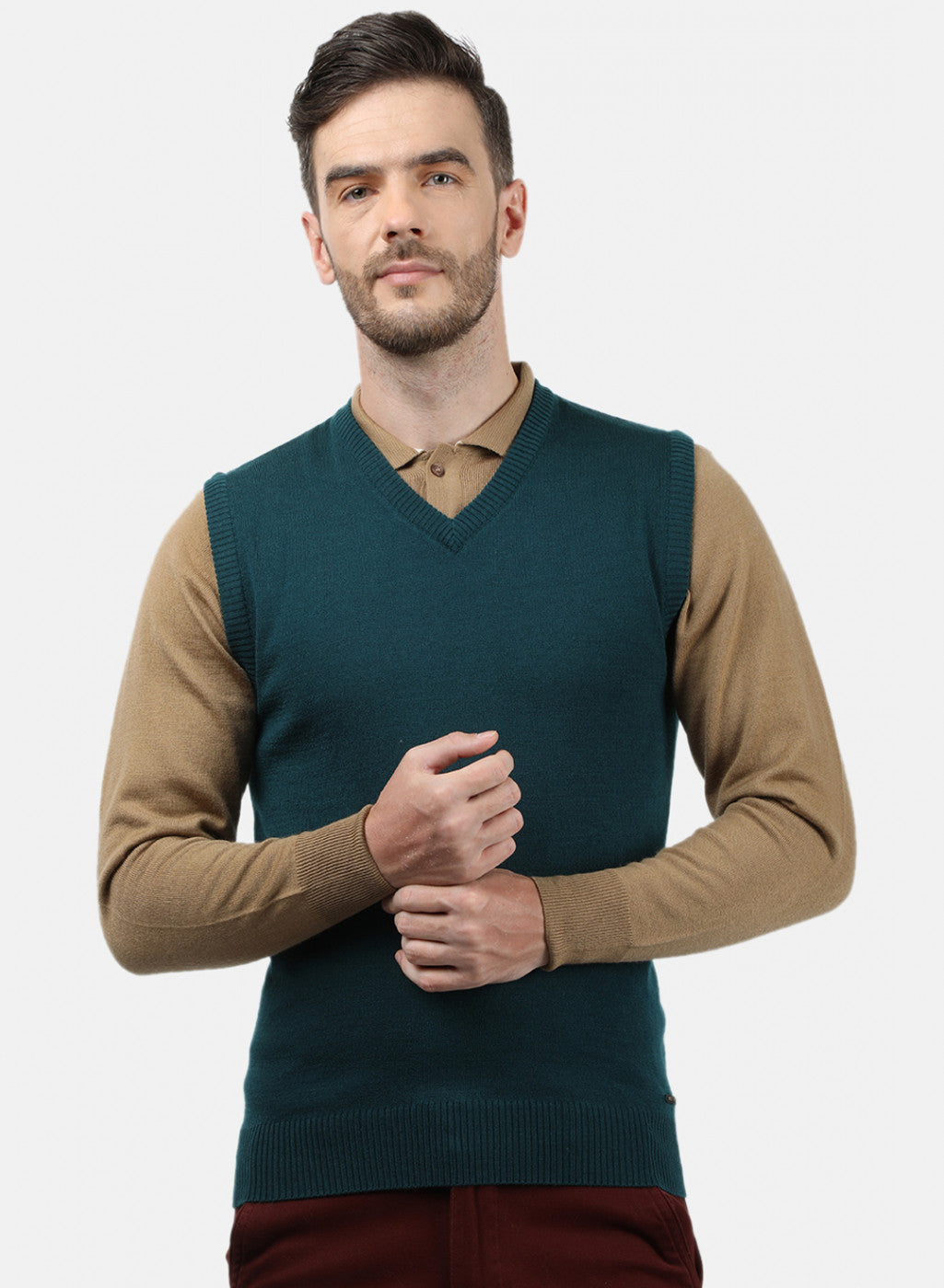 Men Blue Solid Sweater