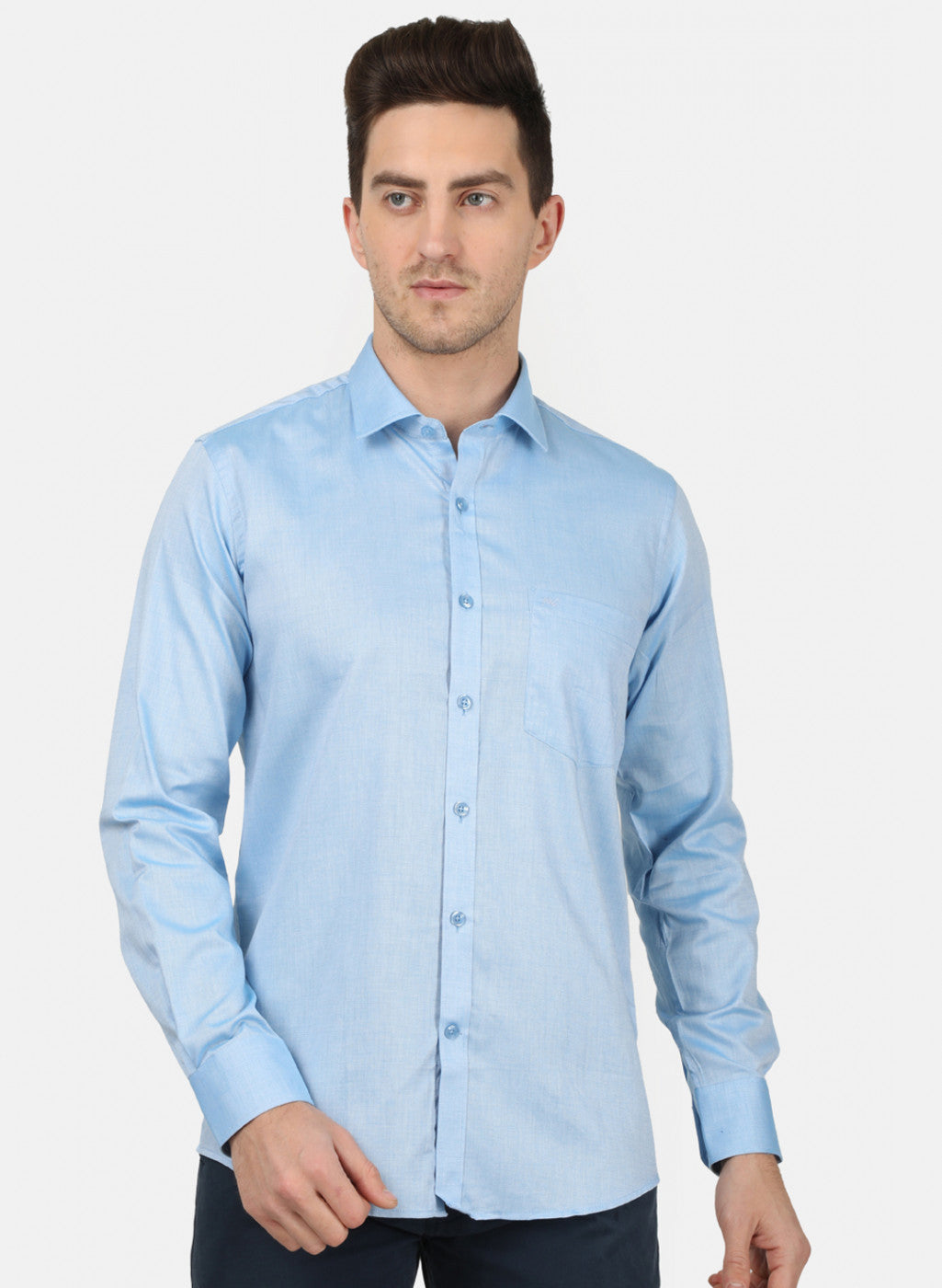 Mens Blue Printed Shirt