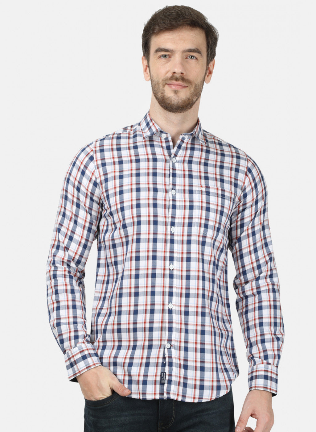Mens Red & Blue Check Shirt