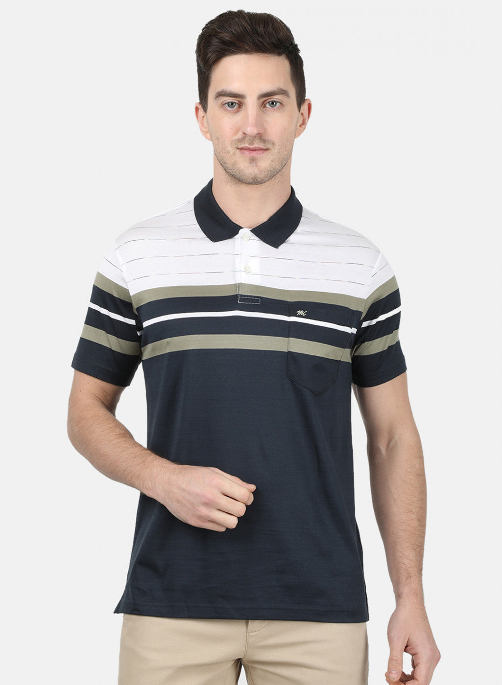 Mens Olive Stripe T-Shirt