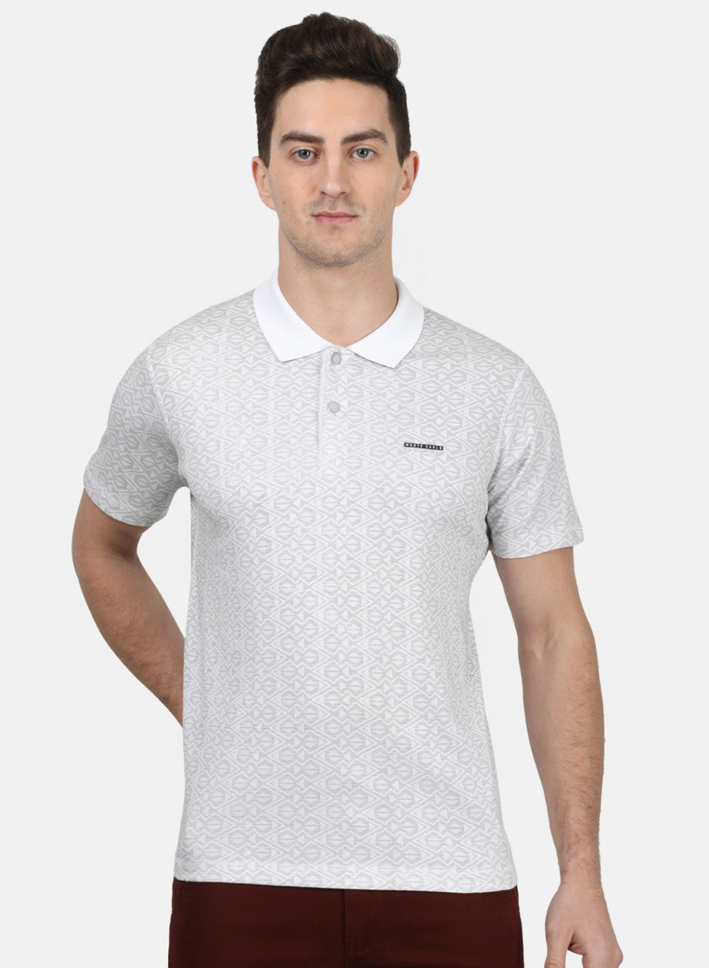Mens White Printed T-Shirt
