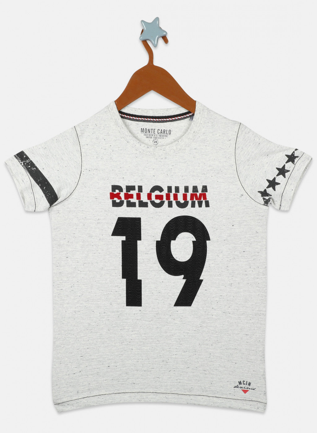 Boys Grey Printed T-Shirts