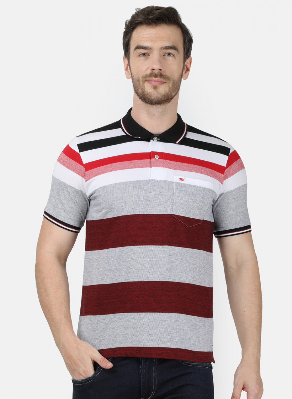 Mens Multi Color Stripe T-Shirt