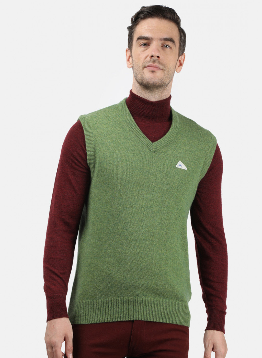 Men Green Solid Sweater