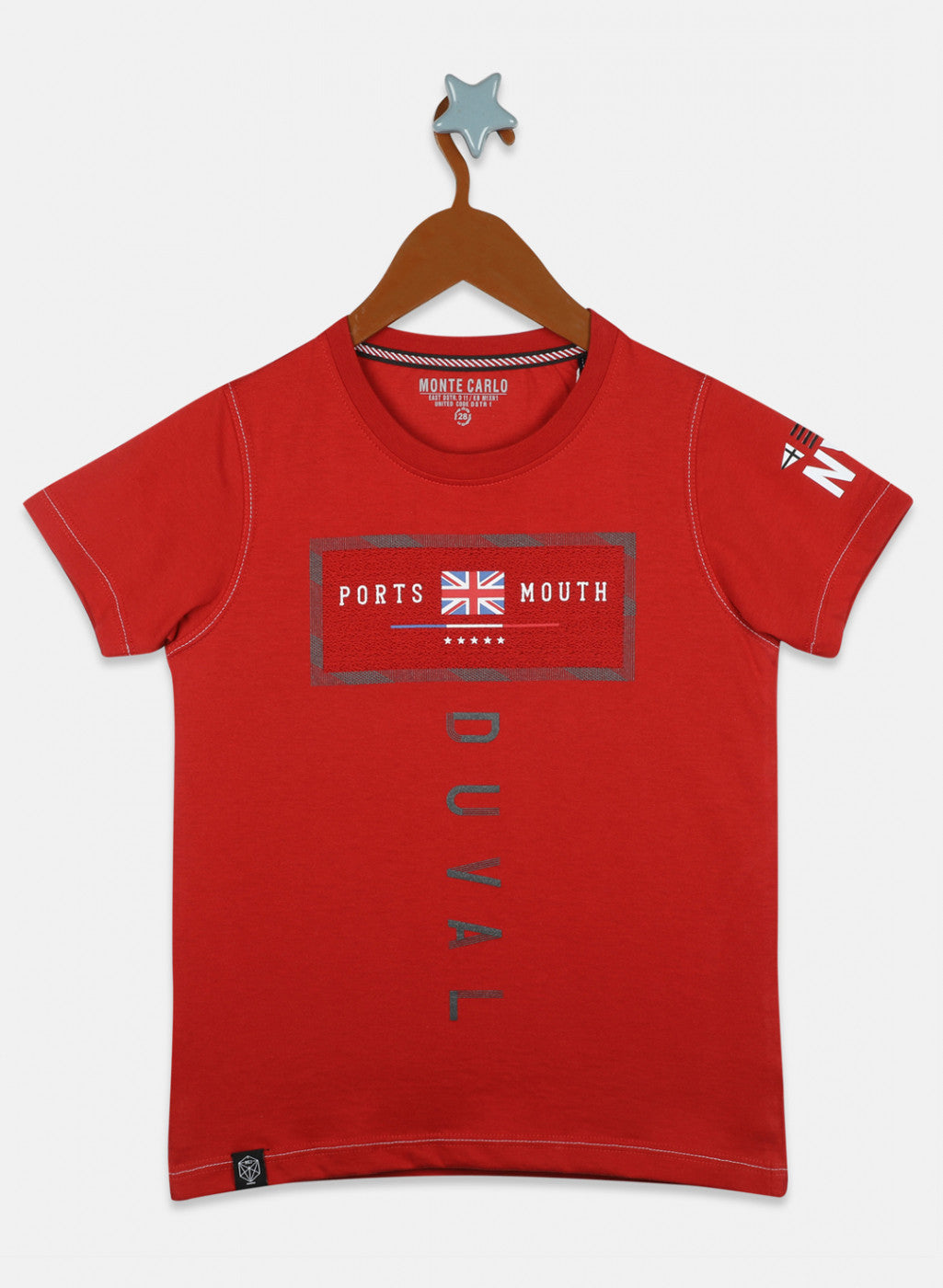 Boys Orange Printed T-Shirt