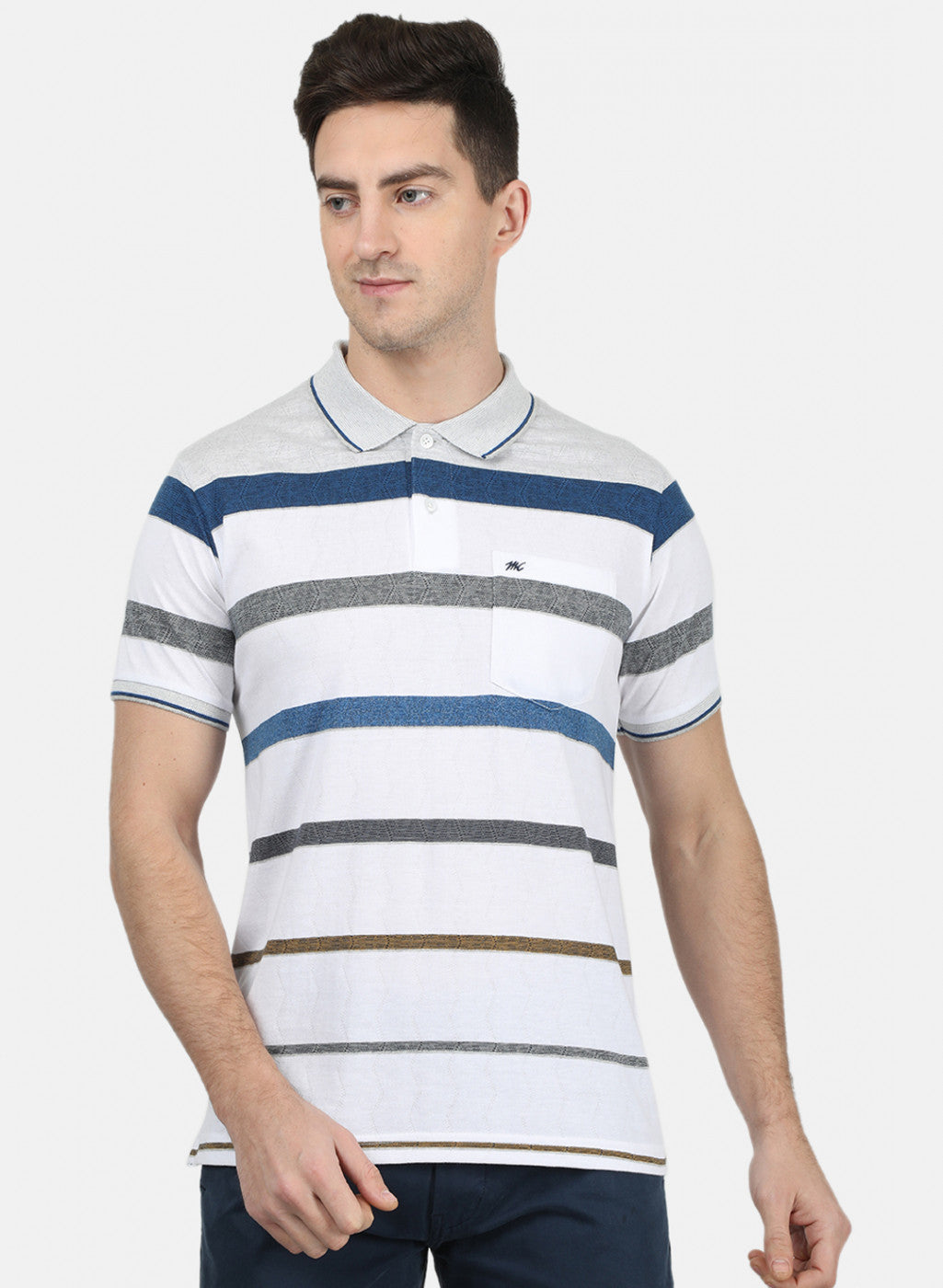 Mens White Stripe T-Shirt