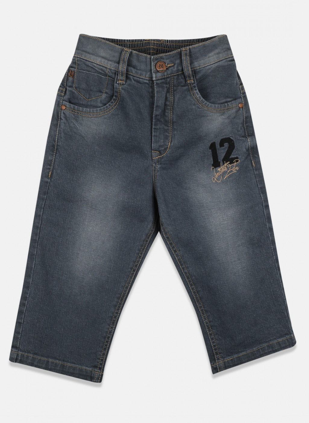 Boys Grey Heavy Wash Capri