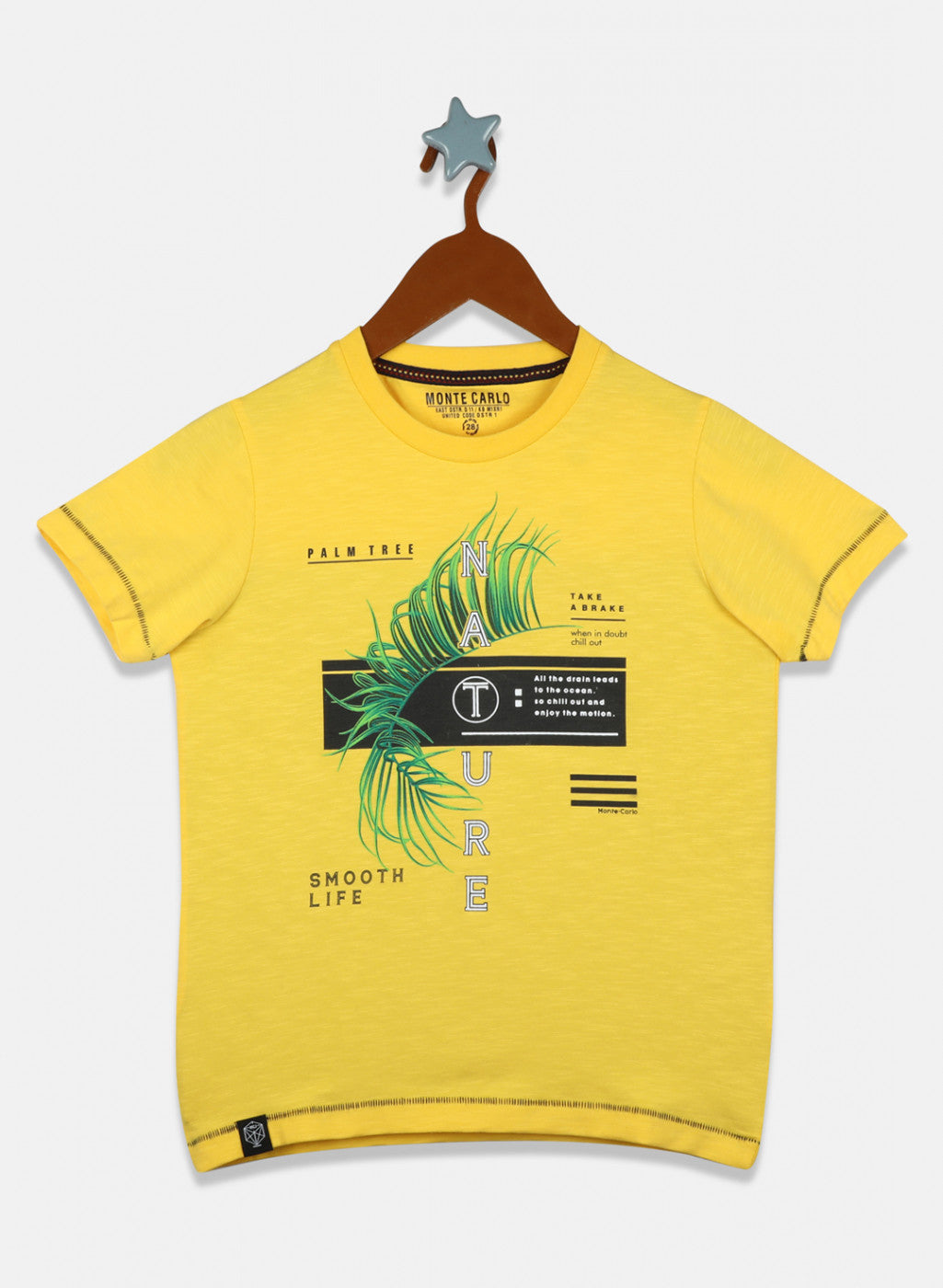 Boys Yellow Printed T-Shirt