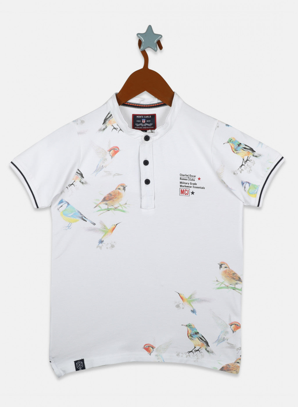 Boys Off White Printed T-Shirt