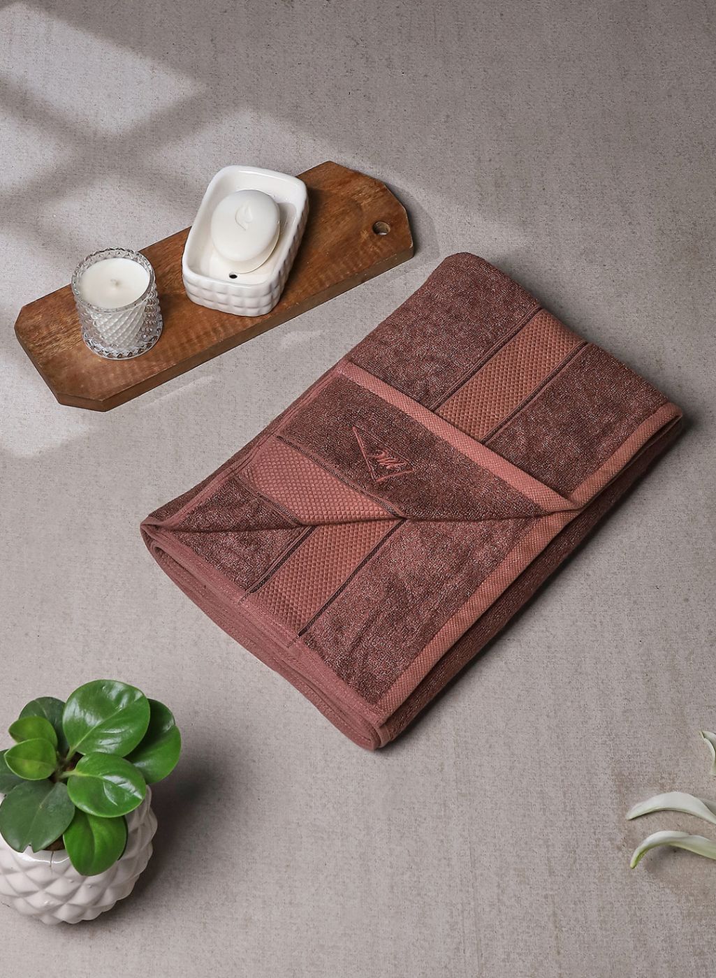 Brown Cotton 600 GSM Bath Towel