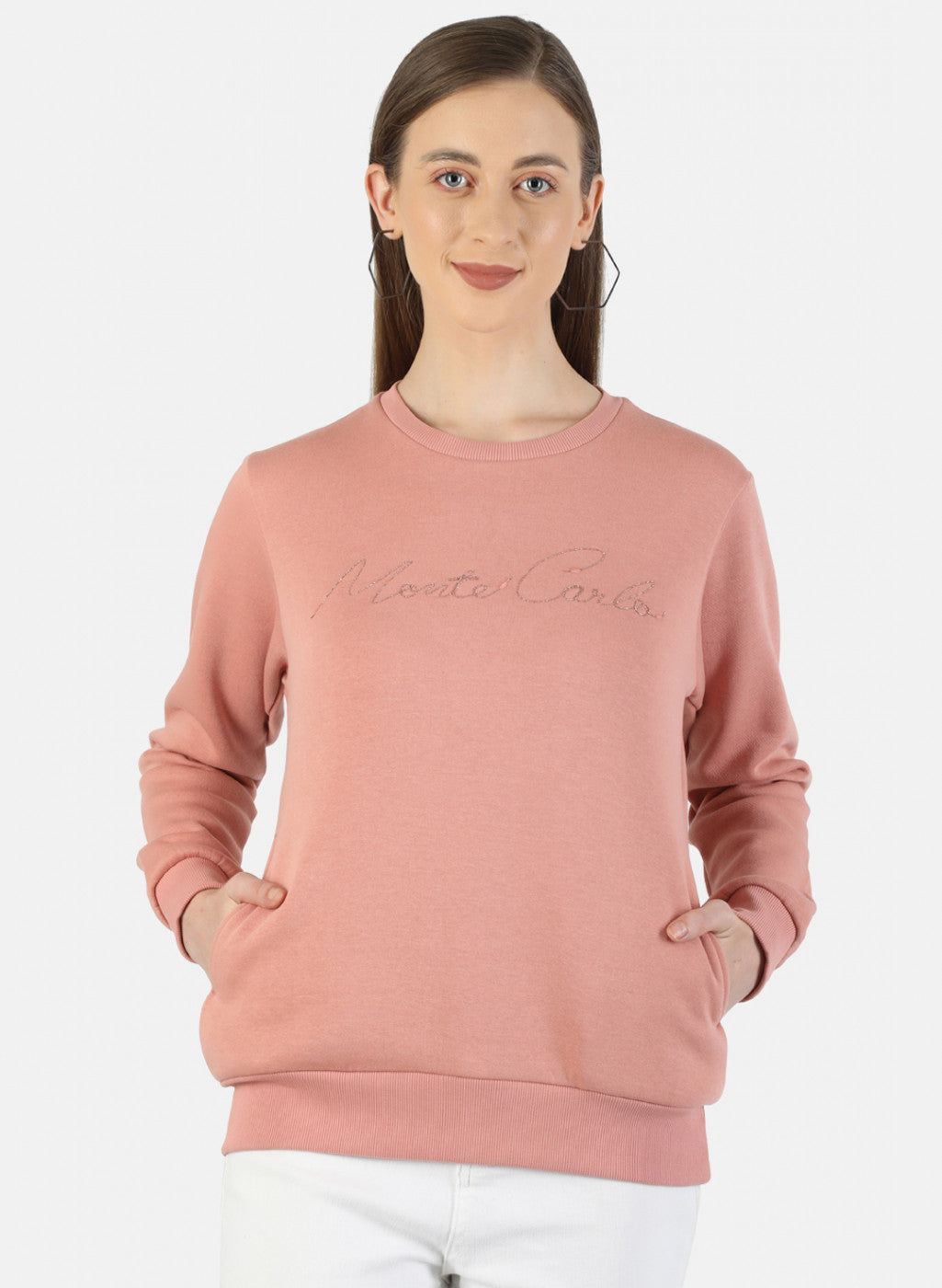 Women Beige Embroidered Sweatshirt