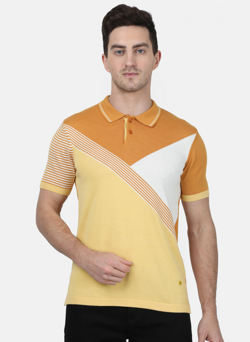 Mens Mustard Plain T-Shirt