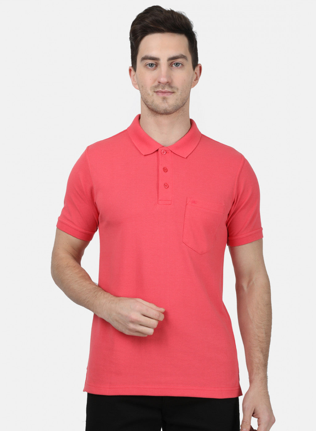 Mens Red Plain T-Shirt