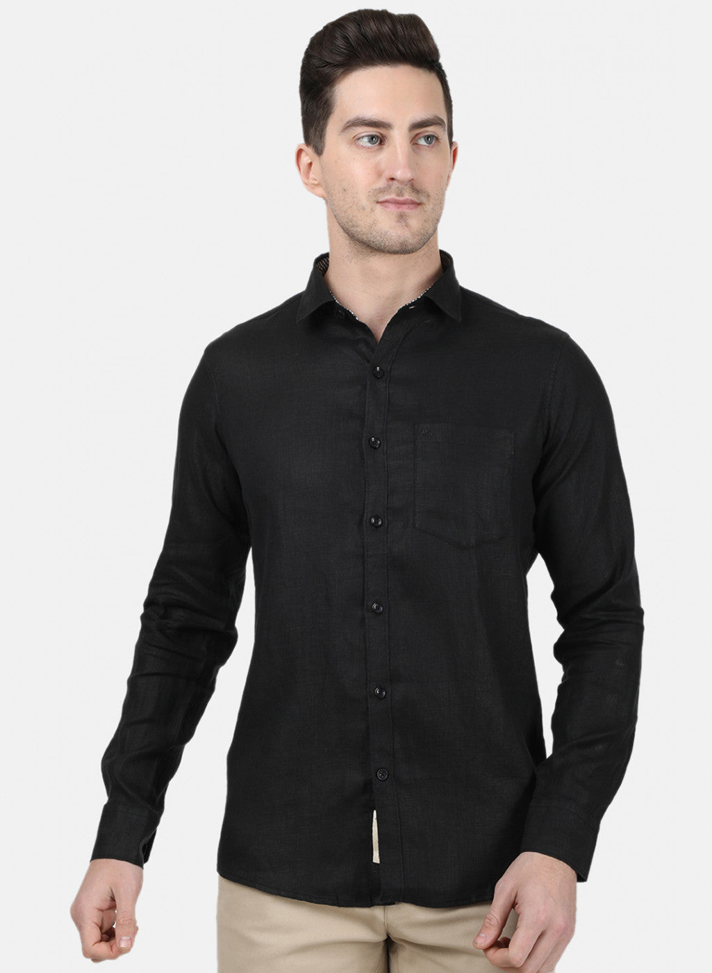 Mens Black Solid Shirt