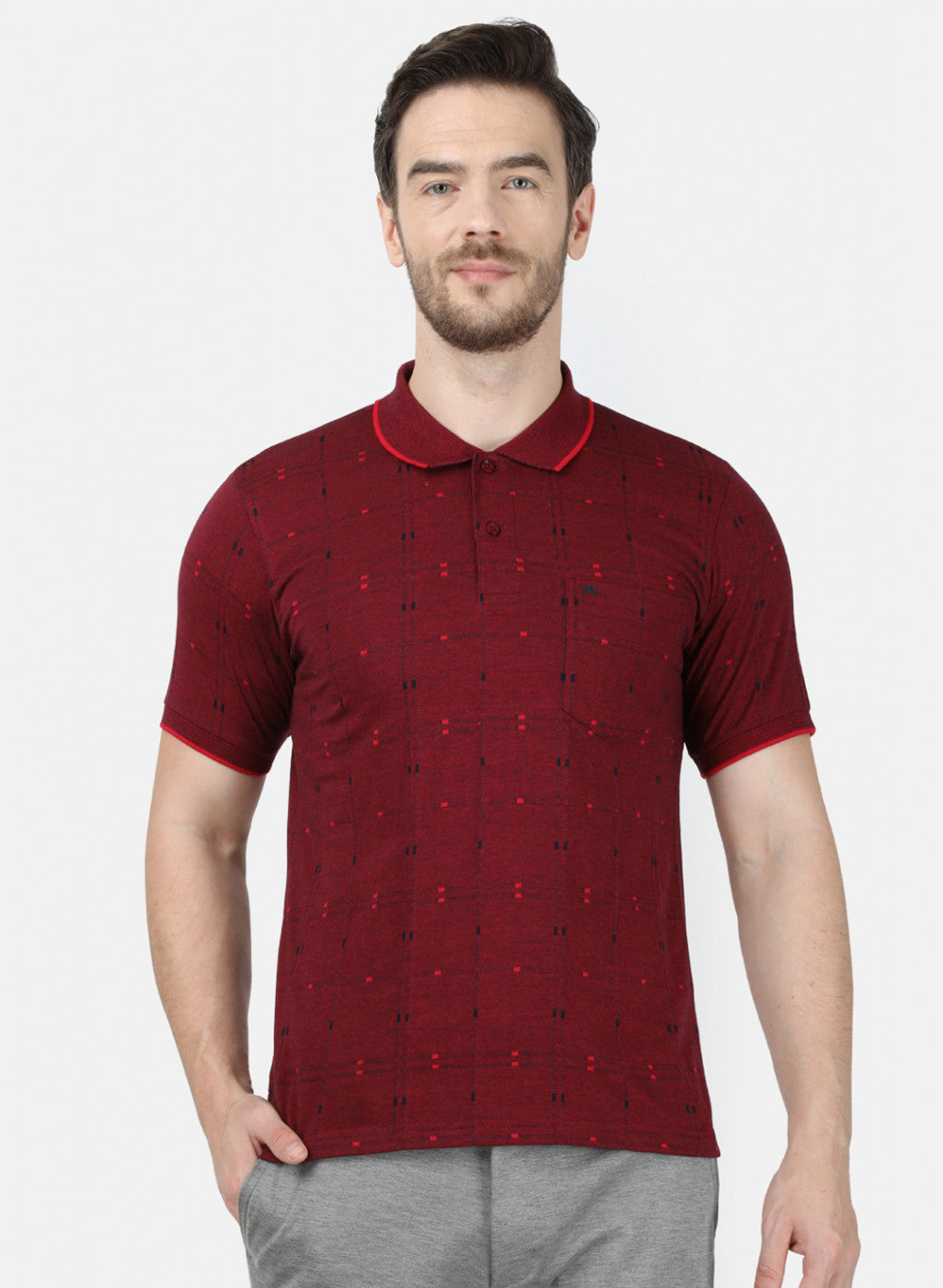 Mens Maroon Stripe T-Shirt