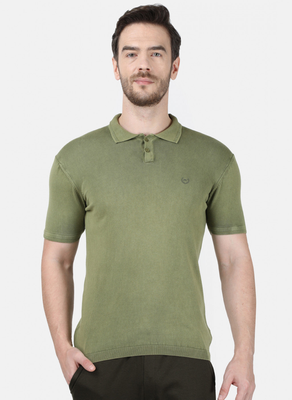 Mens Olive Plain T-Shirt