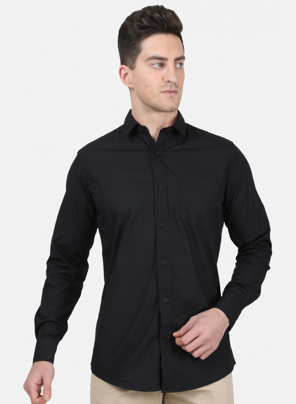 Mens Black Solid Shirt