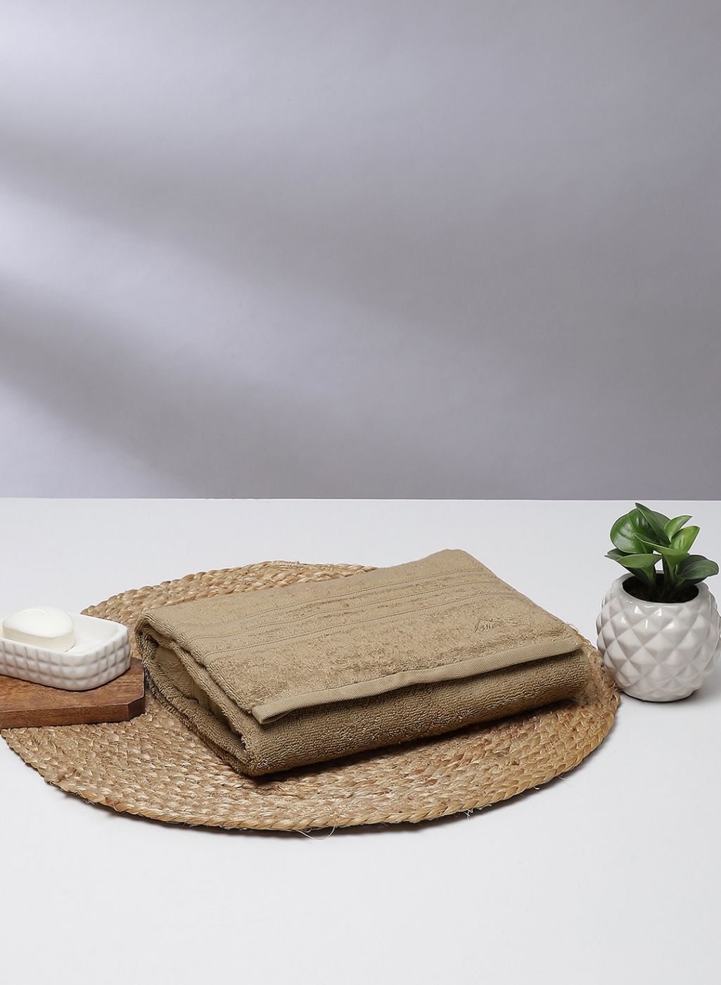Beige Cotton 525 GSM Bath Towel