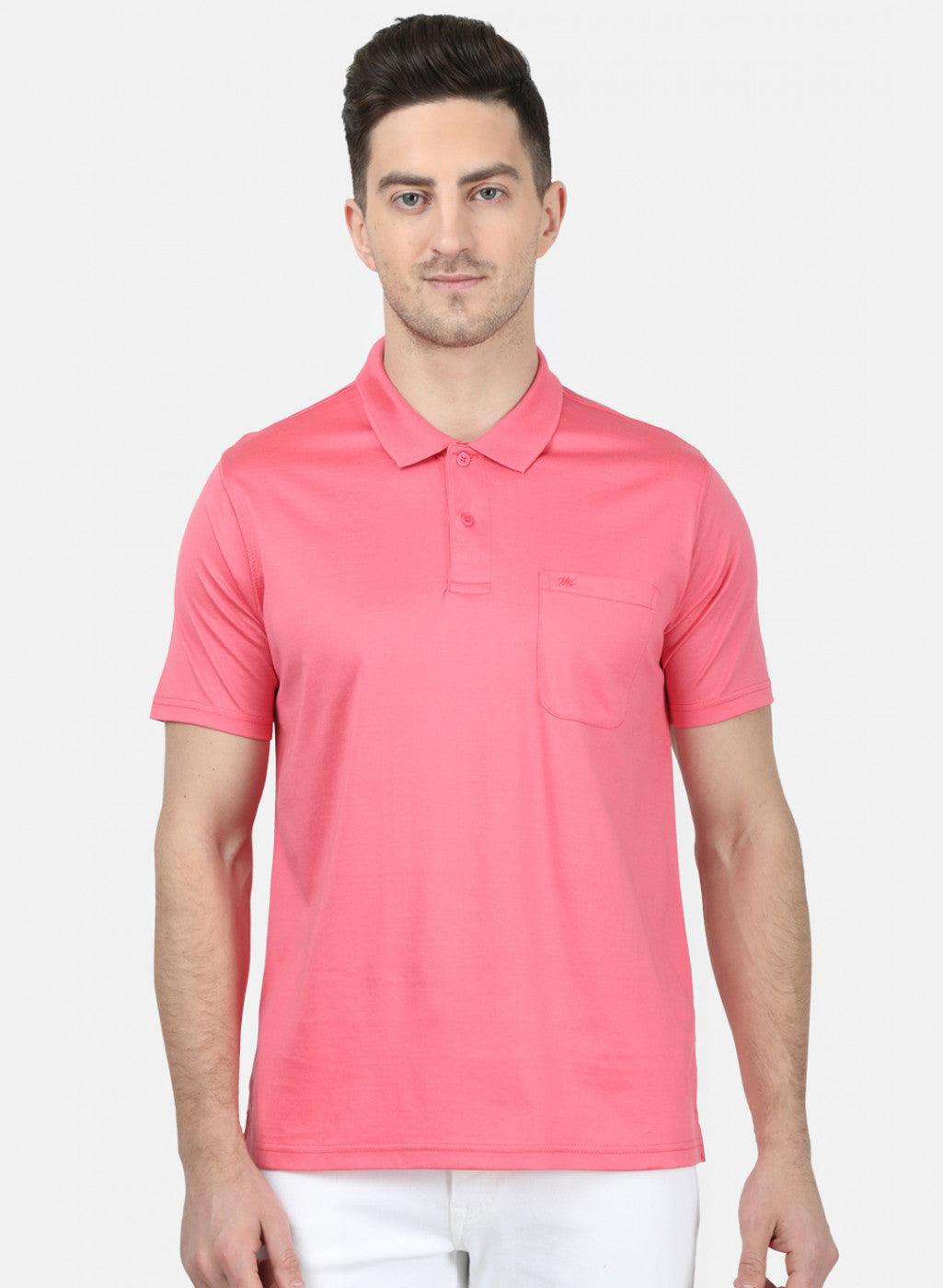 Mens Pink Plain T-Shirt