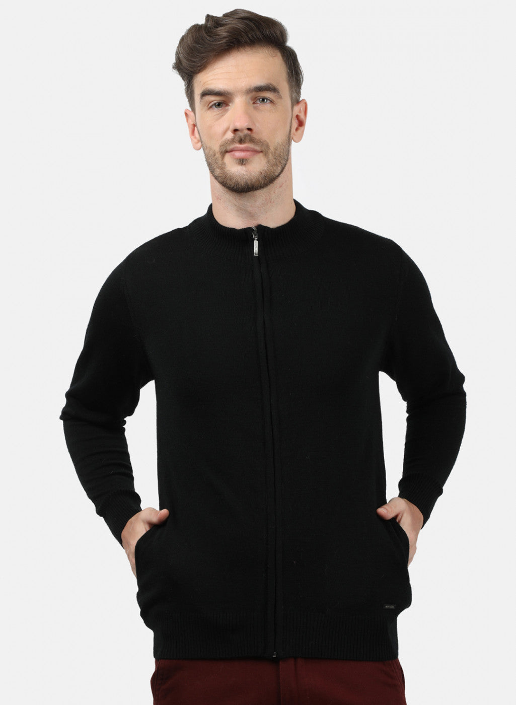 Men Black Solid Pullover