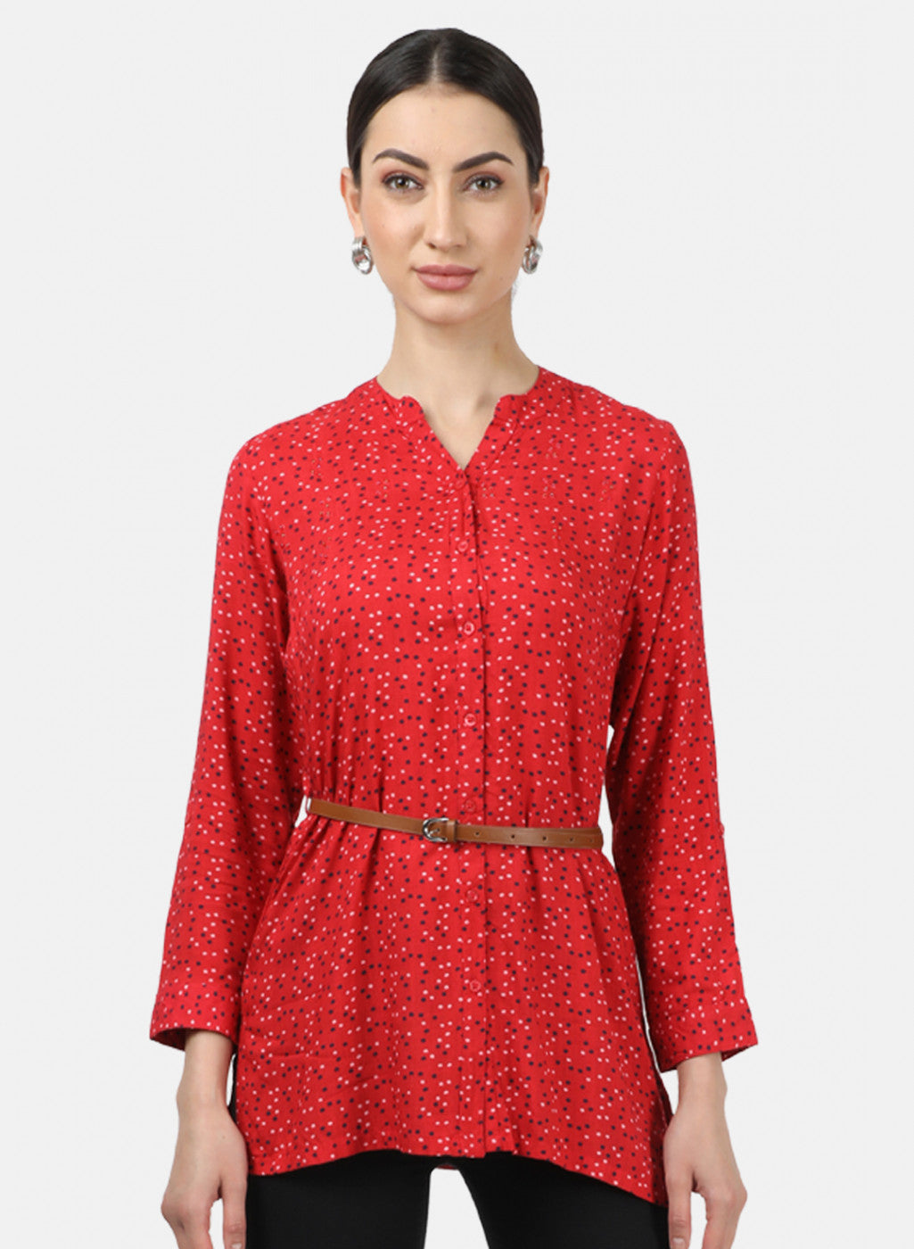 Womens Red Printed Top