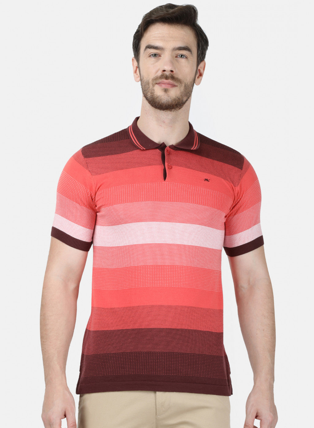 Mens Maroon Plain T-Shirt