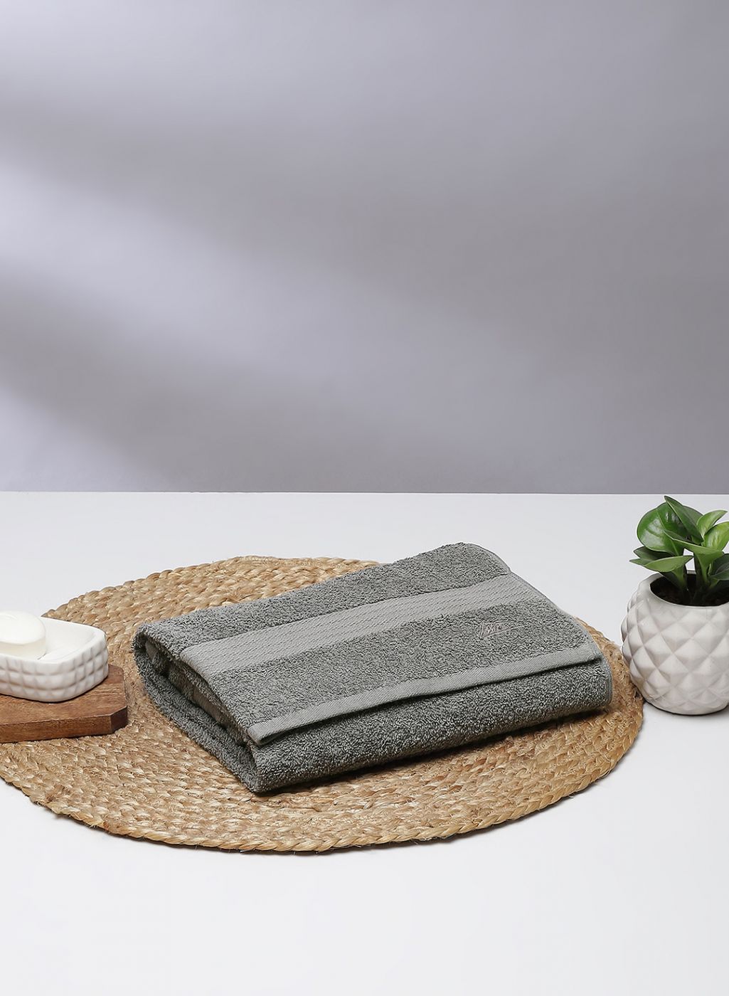Grey Cotton 400 GSM Bath Towel