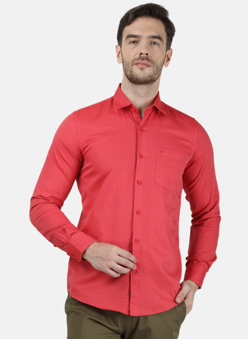 Mens Red Solid Shirts