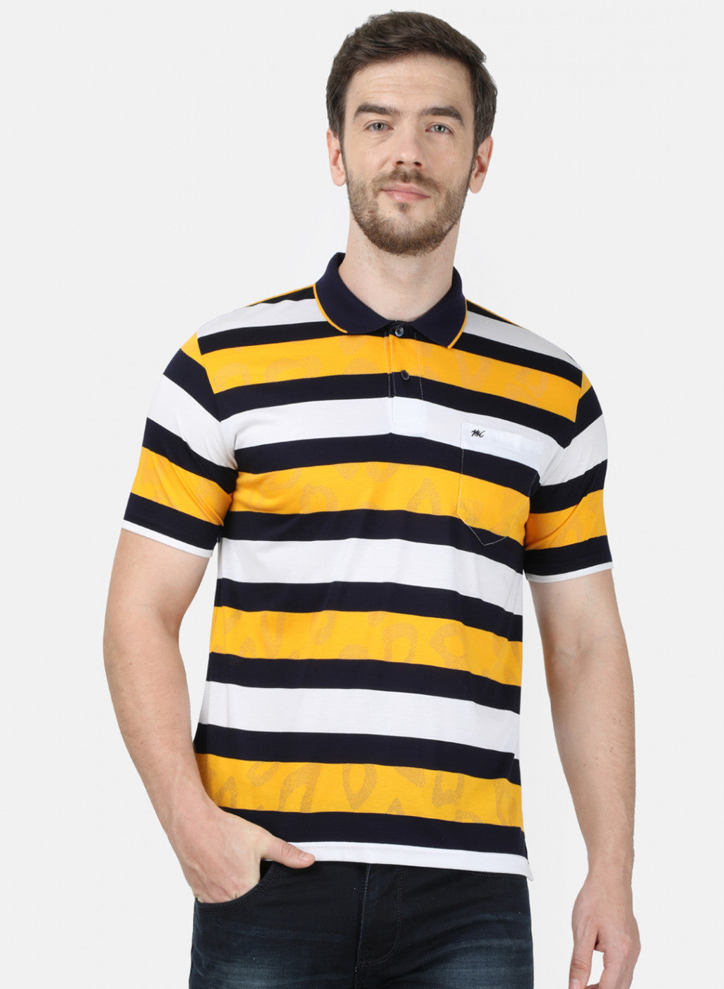 Mens Yellow Stripe T-Shirt