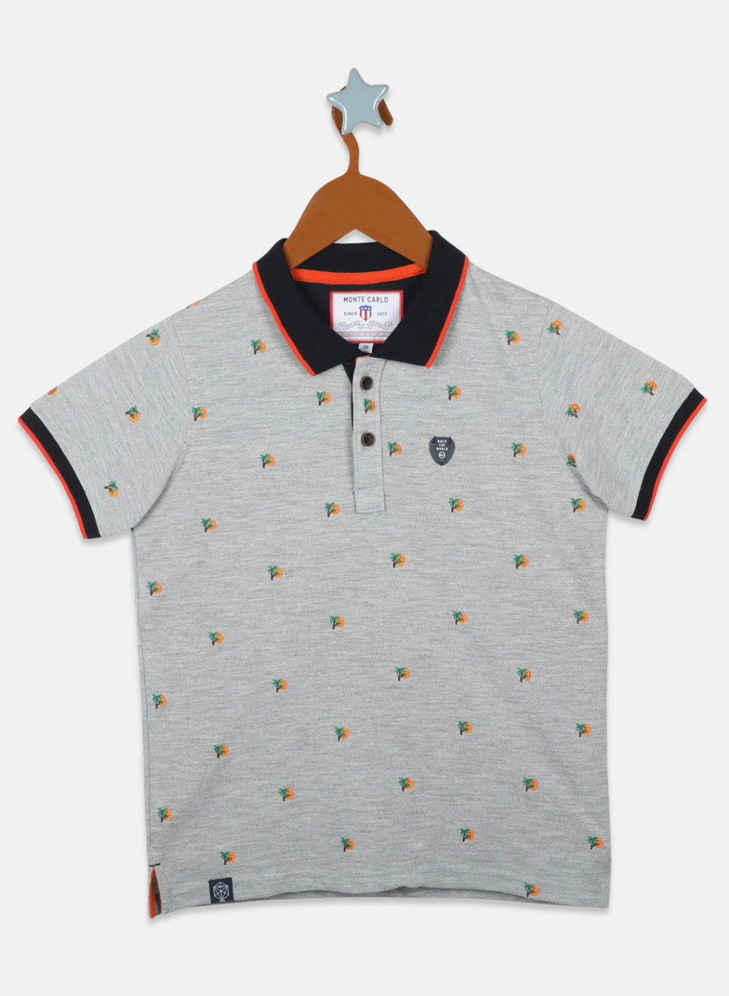 Boys Grey Embroidered T-Shirt