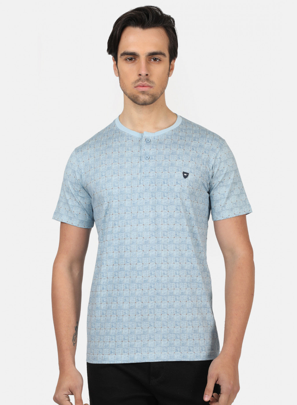 Men Blue Printed T-Shirts
