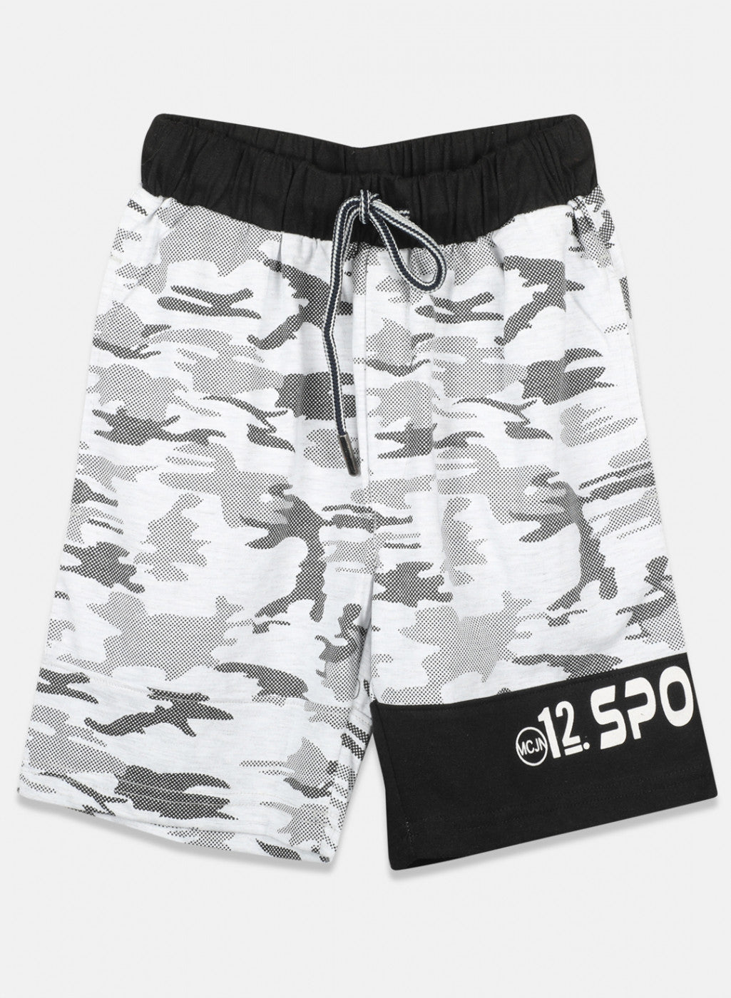 Boys Grey Printed Bermudas