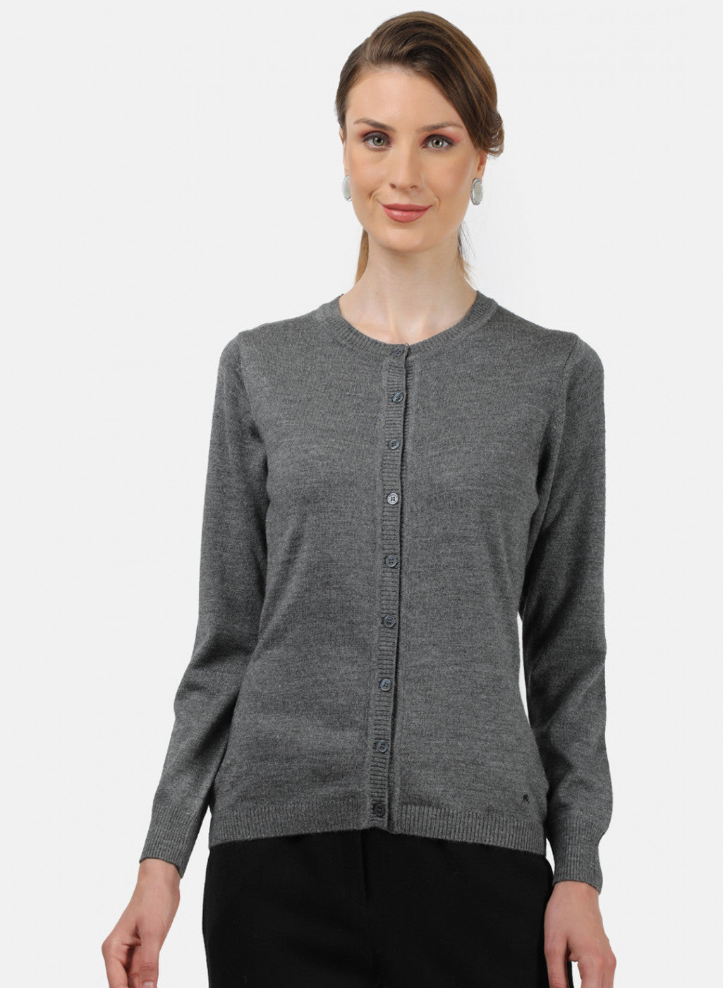 Women Grey Solid Cardigan