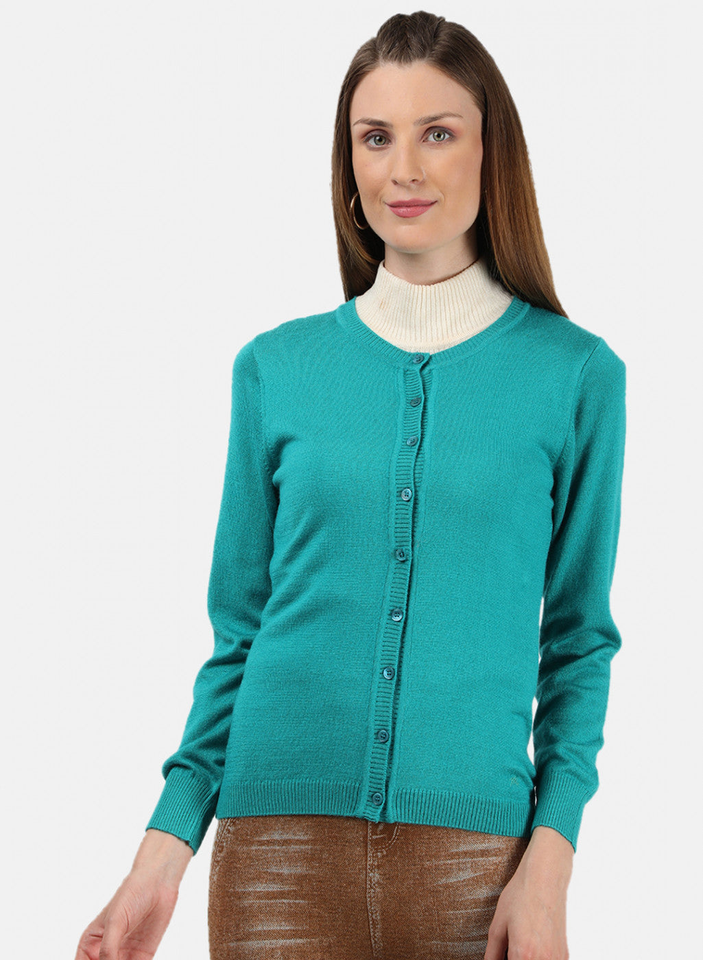 Women Light Green Solid Cardigan