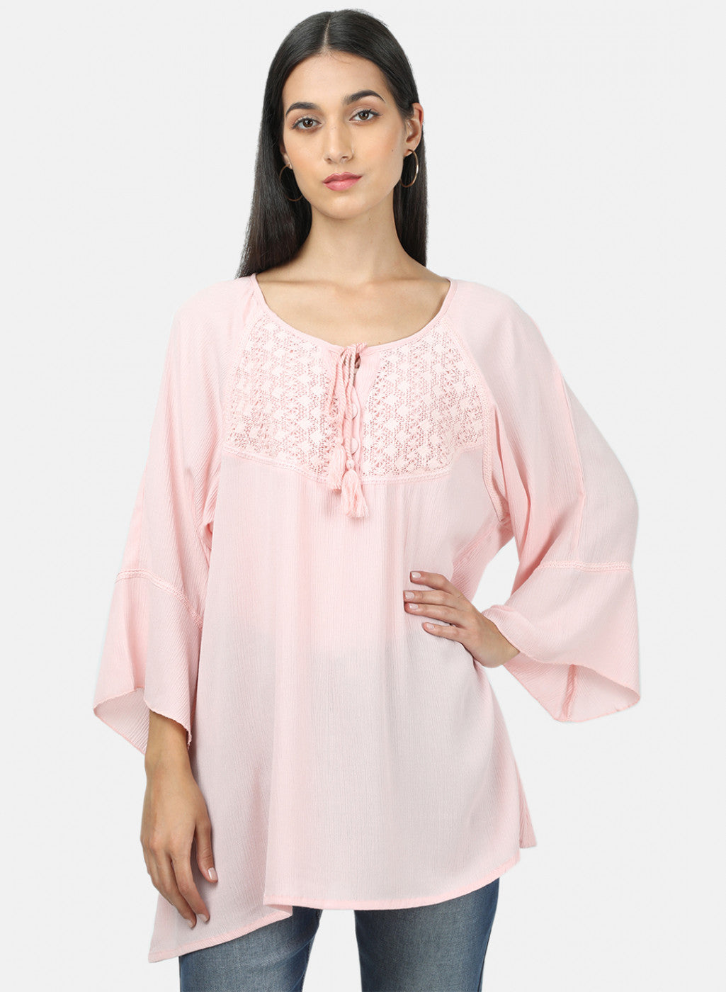 Womens Pink Plain Top