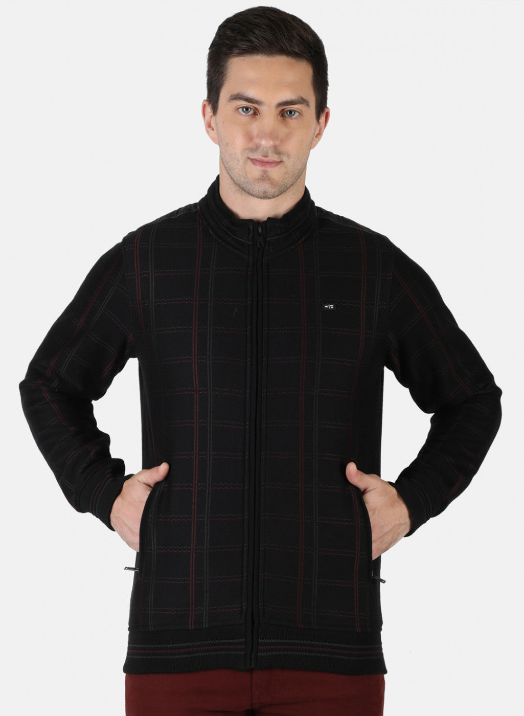 Men Black Check Sweatshirt