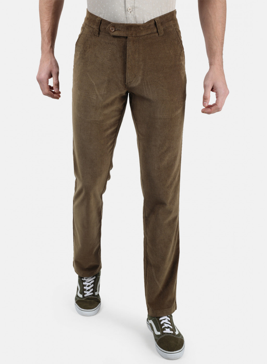 Men Green Plain Trousers