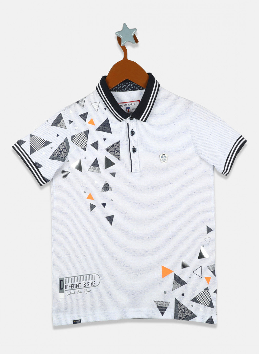 Boys White Printed T-Shirt